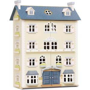 Le Toy Van - Palace House Large Wooden Doll House | Great As a Gift | 5 Storey Wooden Dolls House Play Set - Suitable for Ages 3+ (Yellow and Blue)