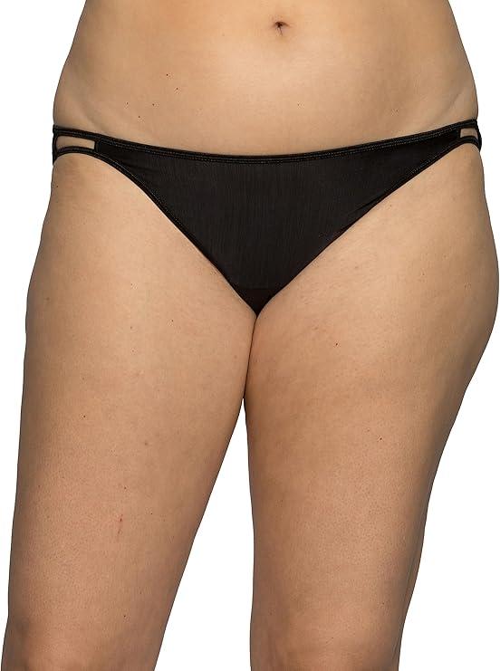 Vanity Fair Women's Illumination String Bikini Panties, Silky Stretch & Satin Trim(6-M)
