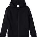 Amazon Essentials Hoodies - Boys' Zip-Up Sweatshirt (X-Large, Black)
