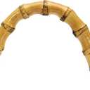 uxcell Bamboo Purse Handle, 5.3" U-Shaped Handbag Handle with D Ring, Replacement Decorative Handbag Strap for Crochet Beach Straw Bag Making, Brown