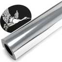 Metallic Foil HTV Vinyl Roll - 12" x 5ft Silver Chrome Iron on Vinyl for Cricut or Silhouette Cameo Cutter Machines, Easy to Cut & Weed DIY Heat Press Design for T-Shirts Fabric (Sliver)