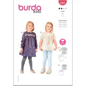Burda Style X09260BURDA Babies' Sun Dress and Blouse Sewing Pattern Packet, Design Code B9260, Sizes 1M-3 (56-98)