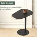 Metal C Shaped Side Table, Modern C Shaped End Table for Sofa/Bed, Small Iron Couch Tables that Slide Under, Slim Coffee Snack Tv Trays for Bedroom Living Room Bathroom (27.6" H, Black), 13.8" x 19.7" x 24.8"