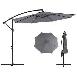 10FT Patio Umbrellas, 8 Ribs, UV Protection for Pool Garden Backyard Market in Grey