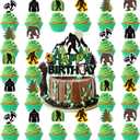 Bigfoot Birthday Decor - 37PCS Bigfoot Cupcake Toppers Decorations Animal Theme Bday Cupcake Picks Party Supplies