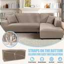 Sectional Couch Covers Stretch L Shape Sofa Covers, Taupe
L Shaped Sectional Sofa Slipcovers with Elastic Bottom, 2pcs Sofa Slipcovers for Sectional Chaise Slipcover for Pets Kids