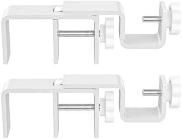 Outside Mounted Blinds Curtain Rod Bracket 1.3-2" Adjustable, Easy Install Tool-Free Anti-Slip, Over The Blinds Curtain Rod Holder for Curtains & Drapes, No Drill Curtain Rod Brackets, 1Pcs White