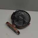 SWEETFULL 6.5 Inch USB Small Desk Fan, 3 Speeds Quiet Portable Desktop Table Fan, 360 Adjustment Personal Mini Fan for Home Office Car Outdoor Travel (Black wood grain)