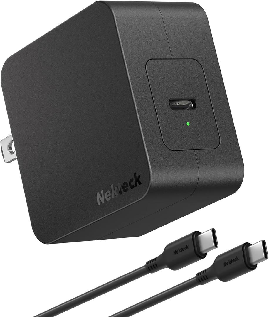 Nekteck USB C Charger, 60W, GaN Tech, PD 3.0 Fast Charging with Foldable Plug, Compatible with MacBook Air/Pro, iPhone 15/16 Series