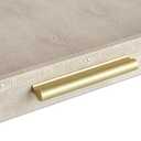 HofferRuffer Extra Large Square Serving Tray, Elegant Faux Leather Ottoman Tray with Gold Hardware Handles, Serve Tea, Coffee or Breakfast in Bed, 24 x 24 inches (Light Grey, 24" x 24" x 2")