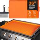36” Silicone Griddle Mat & Scraper for Blackstone – Heat Resistant BBQ Accessories with Handles – Foldable, Heavy Duty Flat Top Grill Mat – Protects from Rust, Dirt, Insects