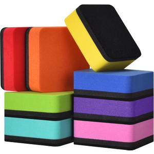 Mini Dry Erase Eraser, 8 Pack Magnetic Whiteboard Dry Erase Erasers- Ideal for Kids, Teachers, and Classroom SuppliesMixed Colours, 2 x 2 Inch