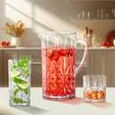 Amazing Abby - Stately - Acrylic Pitcher (80 oz), Clear Plastic Water Pitcher with Lid, Fridge Jug, BPA-Free, Shatter-Proof, Great for Iced Tea, Sangria, Lemonade, Juice, Milk, and More