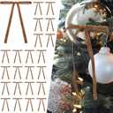 SIMISI RIBBON 24Pcs Camel Christmas Velvet Ribbon Bows Decorations Xmas Ornaments Vintage Decor for Tree, Wreath, Garland (3/8'' Width, 5 * 7 inch)