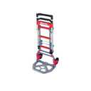 Milwaukee Hand Trucks 73333 Fold-Up Convertible Hand Truck, 4-Piece Frame, Compact Storage, 300 lb Capacity, Red
