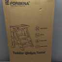 Forbena Foldable Toddler Tower Kitchen Learning Stool Helper, Montessori Kids Standing Tower for Counter, Collapsible Adjustable Baby Child Step Stool with Safety Net for Bathroom Sink (Grey) (Gray)