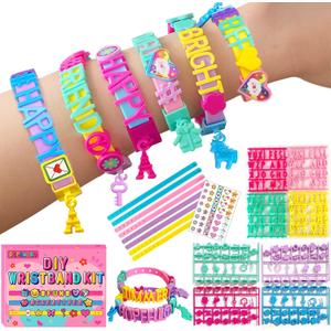 Art & Craft Kits for Kids, DIY Friendship Bracelet Making Kit for Girls, Jewelry Making with Charm & Stickers, Birthday Gifts for Ages 5-12, Toys for Ages 5, 6, 7, 8, 9, 10, 11, 12 Years Old (Regular)