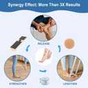 Ankle Strengthener Foot Fitness Kit for Ankle Sprains,Physical Therapy.Includes Balance Board,Resistance Band,Fascia Ball(with User Guide)