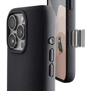 TineeOwl for iPhone 16 Pro Magnetic Case, [Covered Camera Control Button], Compatible with MagSafe, TPU, Minimalist, Slim/Thin, Grippy - Dune Series (Almost Black, iPhone 16 Pro)