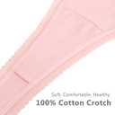 voenxe Seamless Thong for Women,No Show Lace Underwear,Ladies Breathable Comfort Panties Soft Laser Cut Undies,Tanga,5-Pack (White, S)