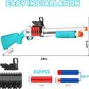 Toy Gun Models Foam Blasters (33-Inch) Jumping Shell Design [with10 Shell 40 Soft Darts] Perfect for Indoor and Outdoor Play (Blue-Green)