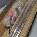 8FT acrylic curtain rod set for 96"windows, 1 1/2" diameter clear acrylic curtain rod with twenty curtain rings. Three gold yellow wall mounted brackets. Modern & clear look.