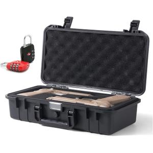 CHABAYI Hard Gun Case for Pistols for 2 Handguns WaterProof& ShockProof&DustProof With Foam, TSA Approved, rectangular design, more convenient to carry,Storage for Accessories