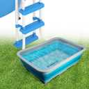 11.8" x 7.87" x 4.5" Pool Foot Bath Tray for Swimming Pool, Non- Slip Collapsible Foot Bath for Pool, Portable Foot Tub for Pool for Above Ground Pool Accessories, Rinse Feet Keep Pool Clean