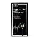 Medline Elite Adult Stainless Steel Stethoscope, Black, High Acoustic Sensitivity