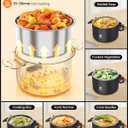 Portable Electric Lunch Box, 33 Ounce Food Warmer Cooker,12/24/110V Upgraded Heated Lunch Box for Car/Truck/Office Ideal Men & Women's Gifts,Warming Soup,Meal,Spill-Free,100W (Black)