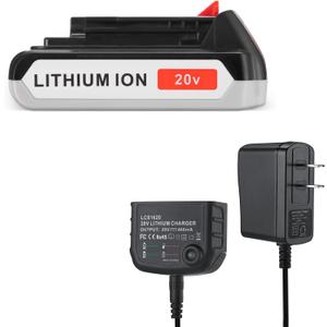 3.0 Replacement Battery wtih Charger Compatible for Black and Decker 20V Battery & Charger 20 Volt MAX Lithium Ion LBXR20 LB20 LBXR2020-OPE LBXR20B-2 LB2X4020-2