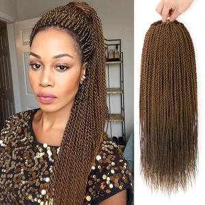 NAYOO Twist Crochet Hair - 18 Inch 8 Packs Senegalese Twist Crochet Hair Pre-Looped, 35 Strands/Pack Crochet Twist Hot Water Setting, Ombre Crochet Hair for Black Women (18 Inch, 30#)