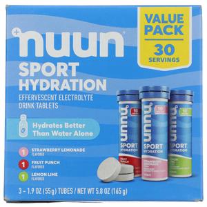 Nuun, Electrolyte Sport Tabs Variety Pack Box, 30 Count exp 03/2028