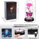 Mothers Day Rose Gifts for Mom Birthday Gift, Rechargeable Galaxy Glass Rose in Glass Dome Crystal Roses Butterfly Anniversary Mother's Day Flowers Gifts for Women Mom Wife Grandma Daughter, Pink