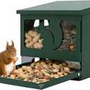 Squirrel Feeder for Outside, Durable Full Metal Squirrel Food Box, Large Capacity Chipmunk Feeder, Weather-Proof Squirrel House, Heavy Duty Squirrel Feeders