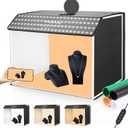 PULUZ Light Box Photography 24x16in, Portable Photo Studio Light Box with 336+336 LED Lights 4 Color backdrops Professional Photography Lighting Tent Kit for Big Product Photography Lightbox