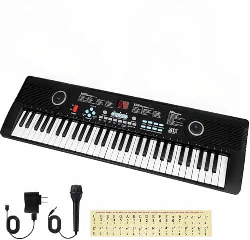 61 key keyboard Piano,Portable Electronic Digital Piano,Built In Dual Speakers,External Microphone,Power Plug,Rich Teaching Content,Multi-Functional Electronic Piano Suitable For Beginners