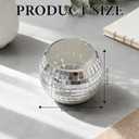 24 Pcs Disco Ball Candle Holders, 2x2.6 Inch Silver Mirror Glass Candle Holders, Disco Ball Centerpieces Table Decor for Wedding Birthday Party
