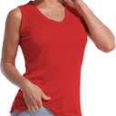 BUBBLELIME Women's Short/Sleeveless Sleeve UPF 50+ V Neck Athletic T-Shirt Tank Tops Workout Quick Dry Tops (X-Large)