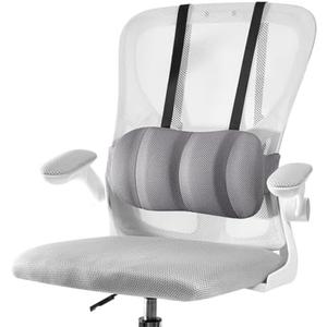 Veitail Lumbar Support Pillow for Office Chair and Car Seat,Back Support for Office Chair Cushion,Adjustable Straps Securely Fixed Car Lumbar Support Pillow(Gray, for Office Chiar)
