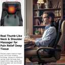 Flekzo Back Massager for Chair with Heat, Shiatsu Neck and Shoulder 4D Kneading Deep Tissue Massage Chair Pad, Electric Portable Seat Cushion for Muscle Back Pain Relief Home Office Use, Black