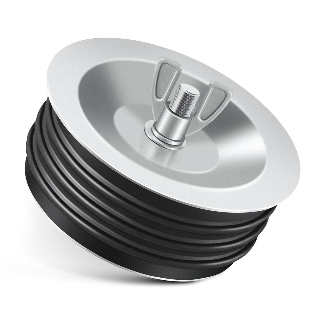 Dreyoo 1 Pcs 4 Inch End of Pipe Gripper Mechanical Plug, Steel Drain Pipe Cover with Galvanized Screw and Wing Nut for Outdoor Sewer Cleanout Drain