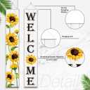 Tatuo Sunflower Welcome Hanging Banners Spring Porch Banners Flags Summer Door Hanging Decorations for Front Door Garden Home Yard Sunflower Party Decorations(White Background)