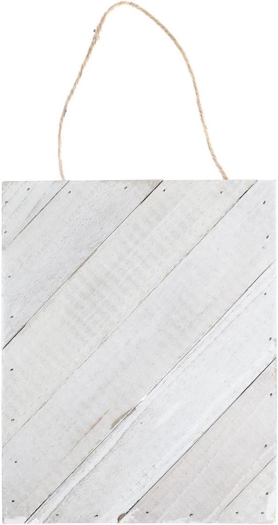 Hampton Art Plank Diagonal 8" X 10" White, Wood Plaque, Wood Sign Blank, Blanks, Wooden Plaques, Blank Signs for Crafts, Wooden Sign Blank, Planks for Crafts