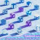 200 PCS Magnetic Blocks, Light Up & Transparent Magnetic Building Block for Blue Snow Princess Castle, Magnet Cubes Frozen Toys for Girls Age 3 4-8 8-12 Birthdays Gift for Kids
