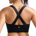 RUNNING GIRL Sports Bra for Women, Molded Cup Strappy Running High Impact Sports Bra with Sewn in Pads L