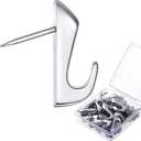 30 Pieces 20 Lbs Pin Hooks Push Pin Hangers Metal Picture Hanging Nails for Home Office Wooden or Fabric Wall (Silver)