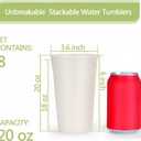 Homestockplus 20 Oz Tumbler Cups,Unbreakable Drinking Cups Microwave and Dishwasher Safe BPA Free E-Co Friendly Reusable Cup For Smoothies,Water,Wine,Alcohol Etc. Drinks, Set of 8