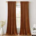 StangH Burnt Orange Autumn Curtains 100 inches Long Back Tab Thermal Insulated Room Darkening Drapes for Sliding Door Living Room Luxury Home Decor, W52 x L100, 2 Panels