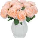 12 PCS Champagne Peonies Artificial Flowers 11 in Silk Peonies Artificial Peonies with Stems for Table Centerpiece Home Spring Floral Arrangements Wedding Decor(Champagne)